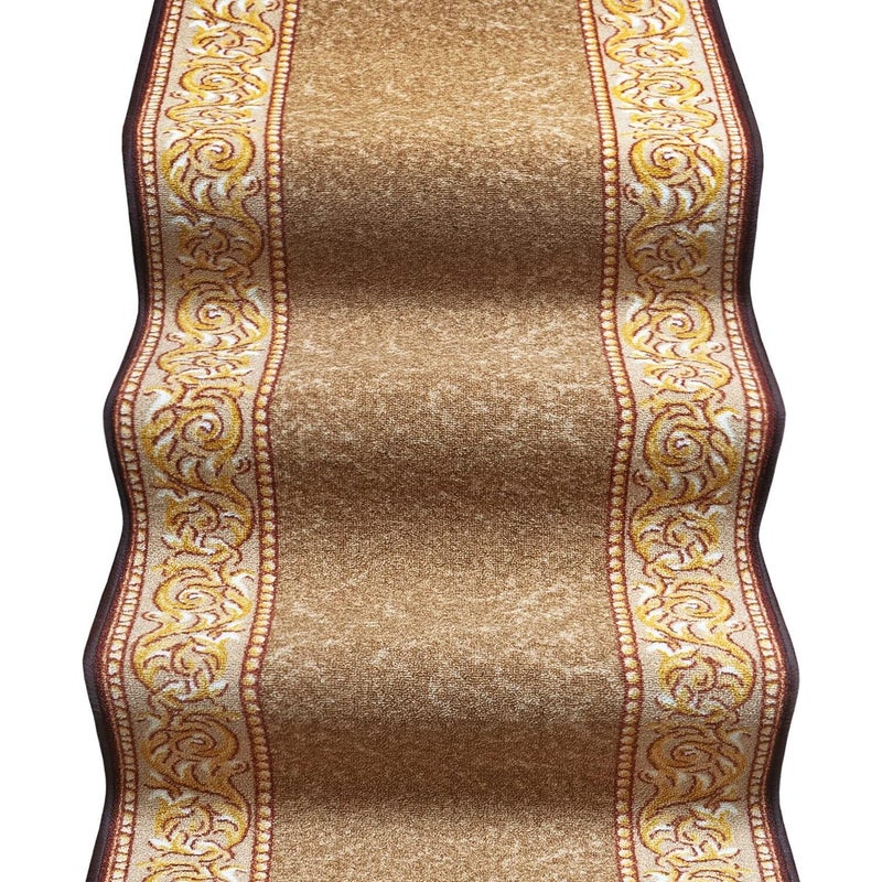 Biegacz Schodowy 67x180 cm 100% Made in Italy Burta Korytarz Kroki Zygzak Brązowy