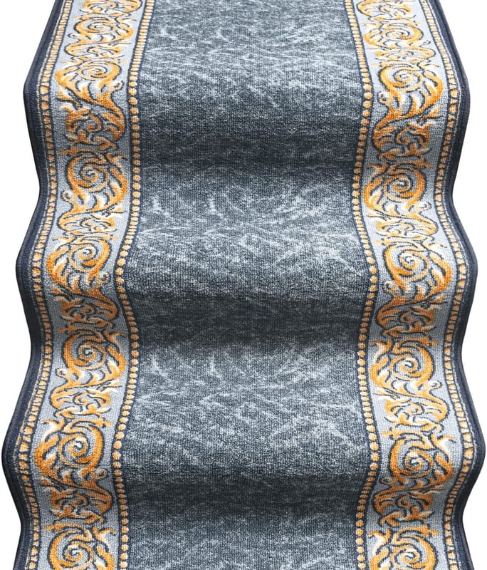 Biegacz Schodowy 67x800 cm 100% Made in Italy Burta Korytarz Kroki Zygzak Szary