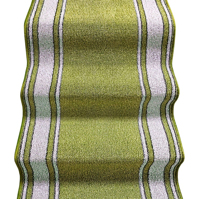 Biegacz Schodowy 67x1000 cm 100% Made in Italy Burta Klasyczny Korytarz Kroki Styl Zielony