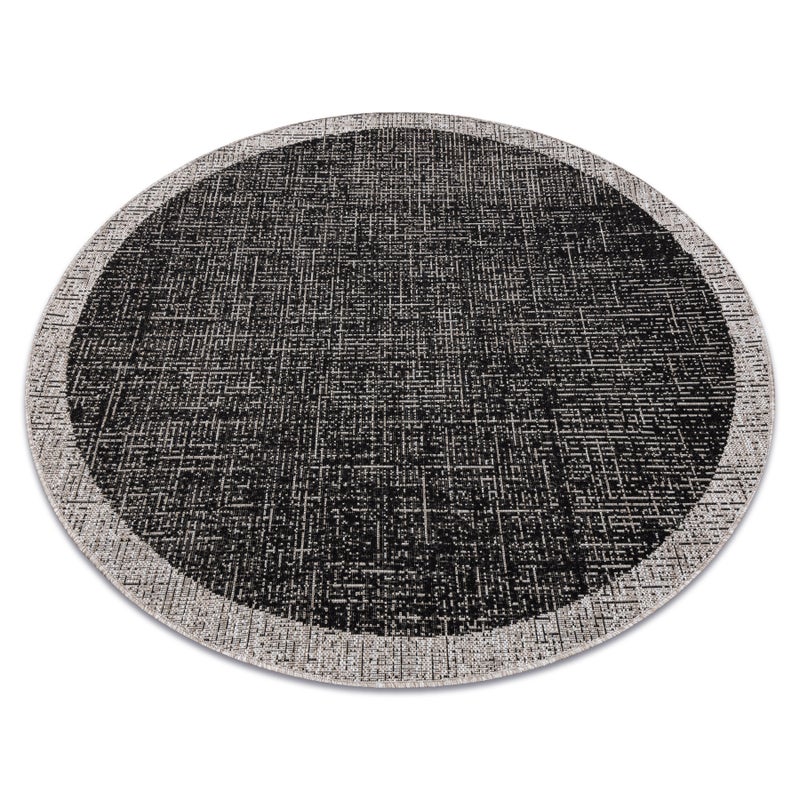 DYWAN SZNURKOWY SIZAL FLOORLUX KOŁO 20401 Ramka czarny / srebrny koło 160 cm