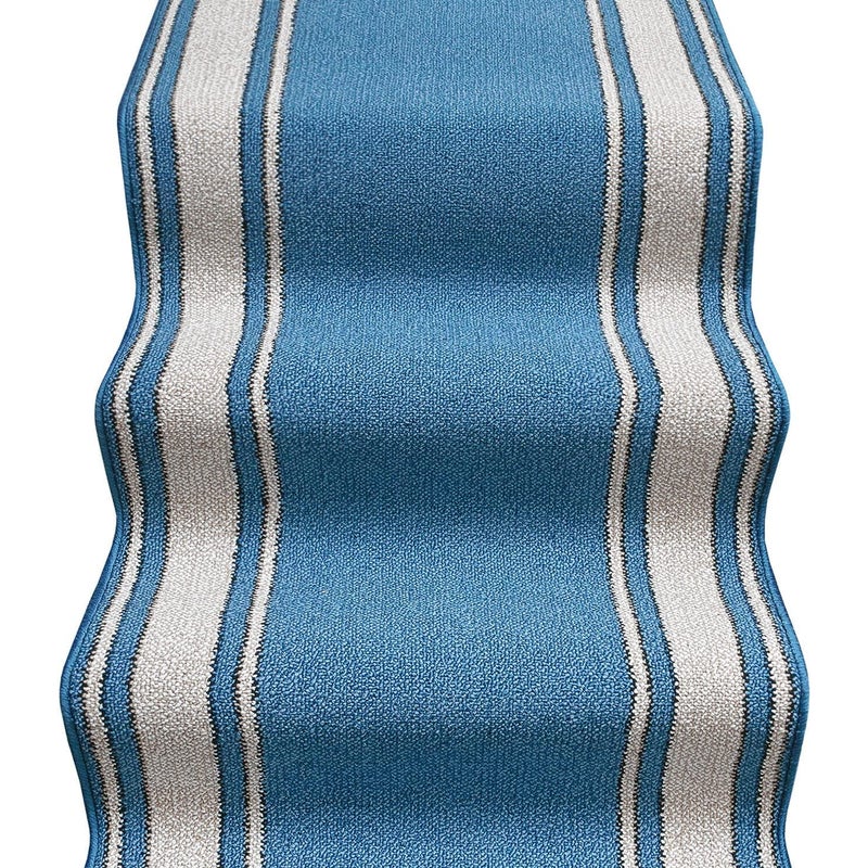 Biegacz Schodowy 67x100 cm 100% Made in Italy Burta Klasyczny Korytarz Kroki Styl Niebieski