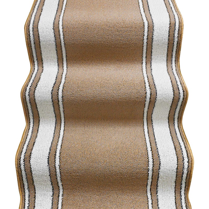 Biegacz Schodowy 67x1000 cm 100% Made in Italy Burta Klasyczny Korytarz Kroki Styl Beżowy