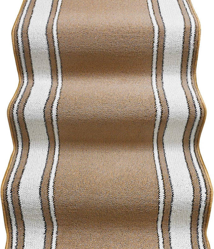 Biegacz Schodowy 67x40 cm 100% Made in Italy Burta Klasyczny Korytarz Kroki Styl Beżowy