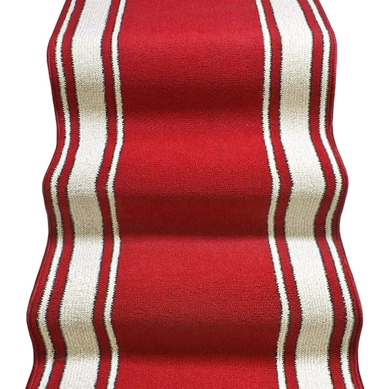 Biegacz Schodowy 67x300 cm 100% Made in Italy Burta Klasyczny Korytarz Kroki Styl Burgundowy