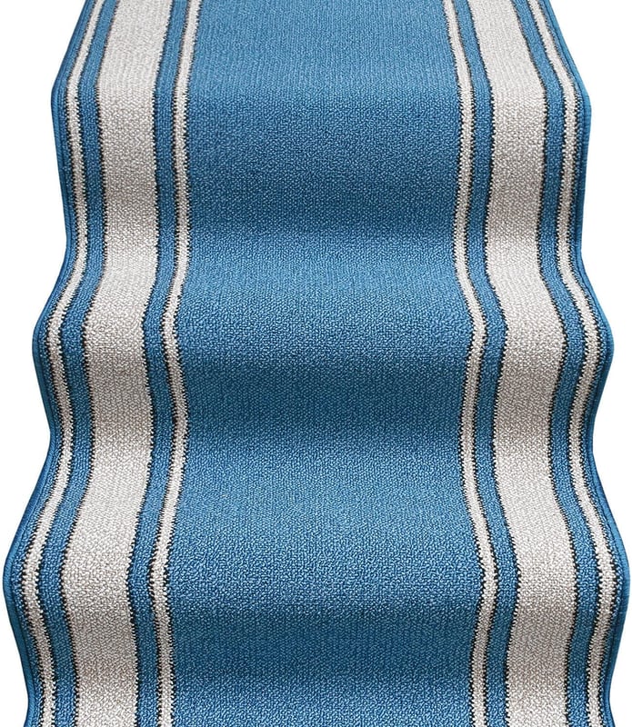 Biegacz Schodowy 67x240 cm 100% Made in Italy Burta Klasyczny Korytarz Kroki Styl Niebieski