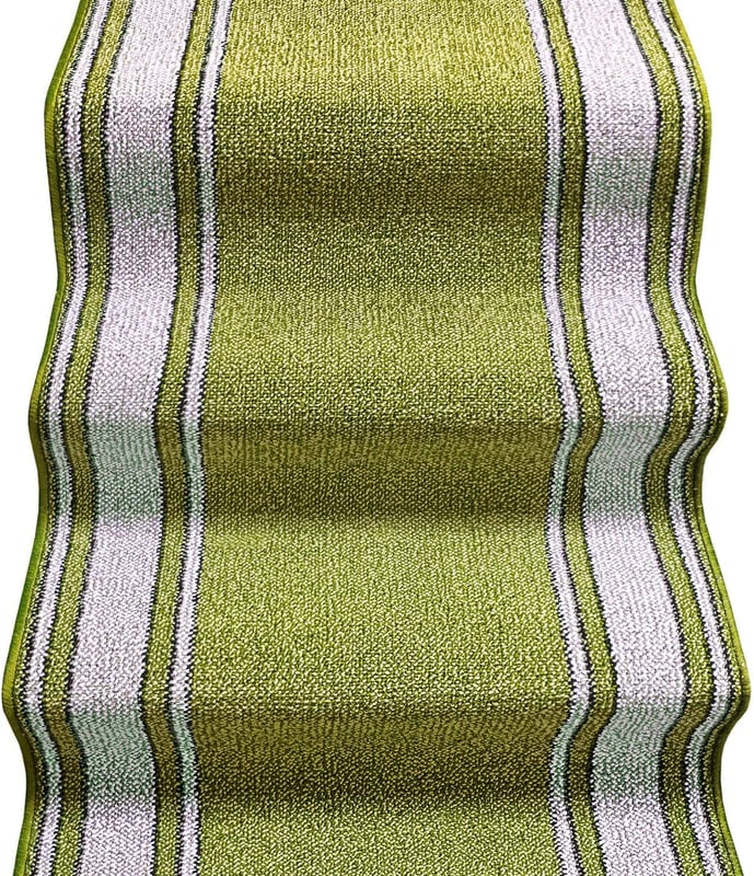 Biegacz Schodowy 67x850 cm 100% Made in Italy Burta Klasyczny Korytarz Kroki Styl Zielony