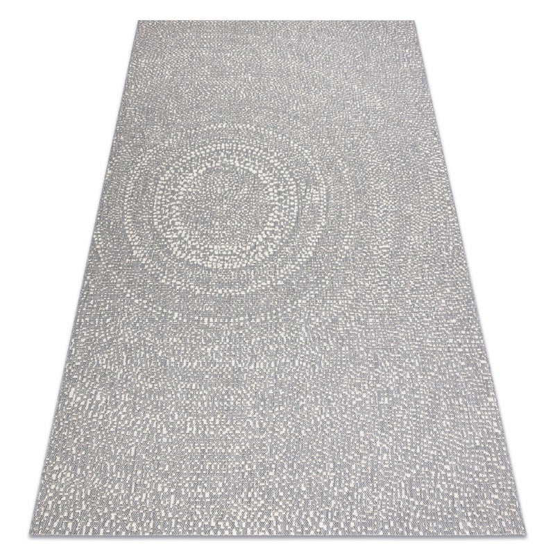 Dywan SZNURKOWY SIZAL FLAT 48832637 Koła, kropki szary / krem 160x230 cm