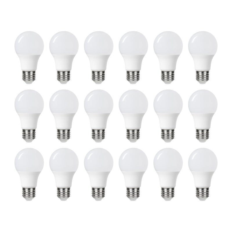 LEXMAN - Opakowanie 18 żarówek LED nieprzezroczystych - E27 - 806LM - 5,9 W, co odpowiada 60 W - Ø 60 mm - 2700 K - Ciepła biel