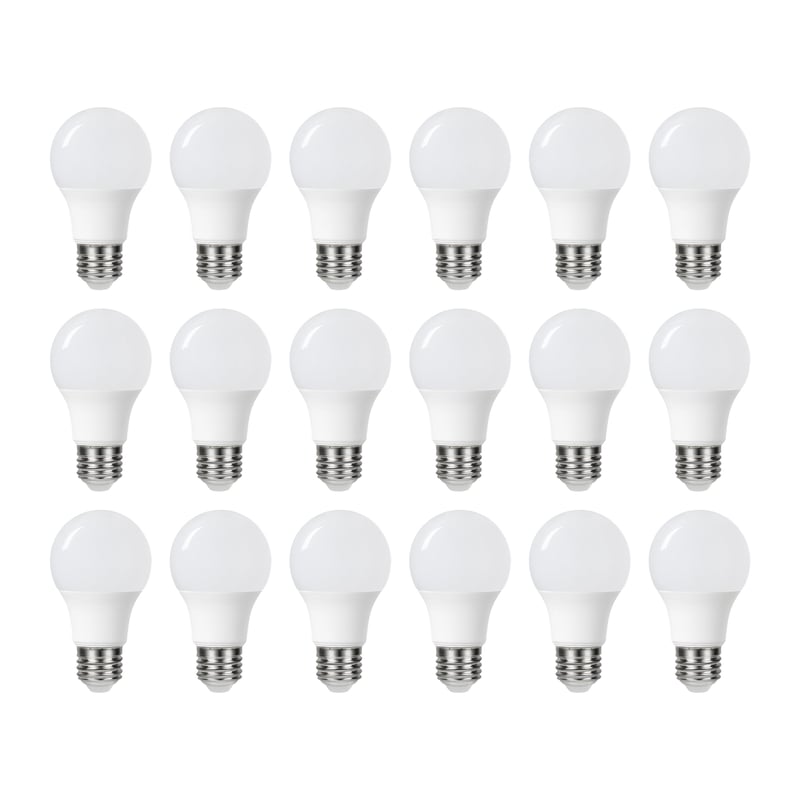 LEXMAN - Opakowanie 18 żarówek LED nieprzezroczystych - E27 - 806LM - 5,9 W, co odpowiada 60 W - Ø 60 mm - 4000 K - Naturalna biel