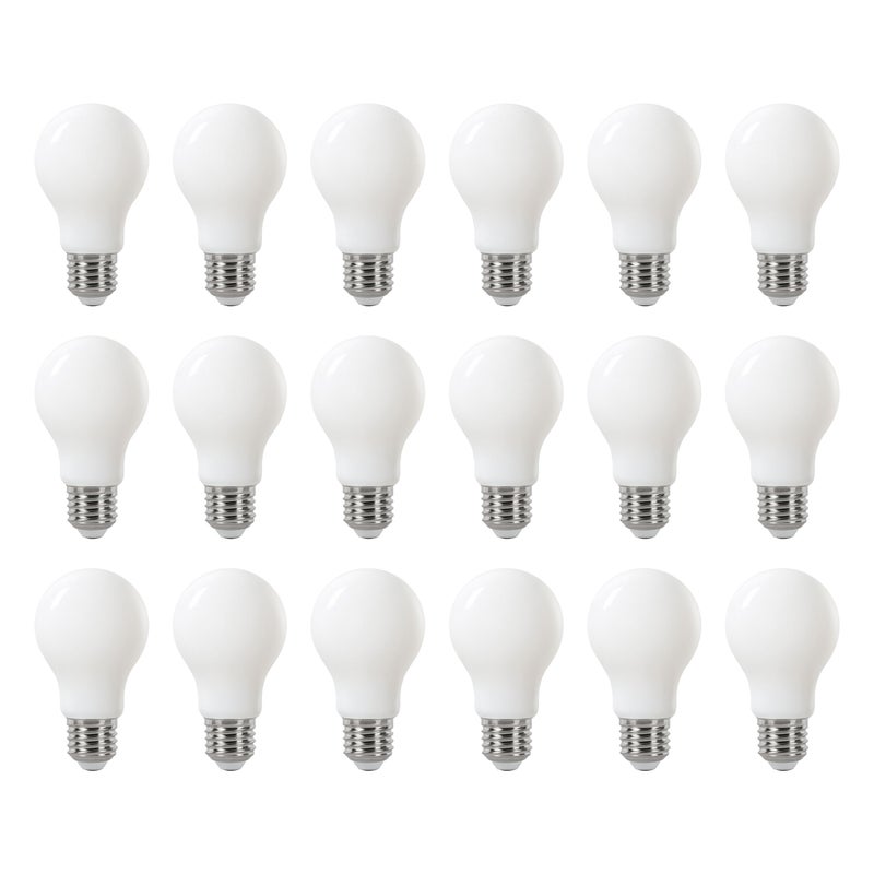 LEXMAN - Opakowanie 18 żarówek LED nieprzezroczystych - E27 - 806LM - 5,9 W, co odpowiada 60 W - Ø 60 mm - 4000 K - Naturalna biel