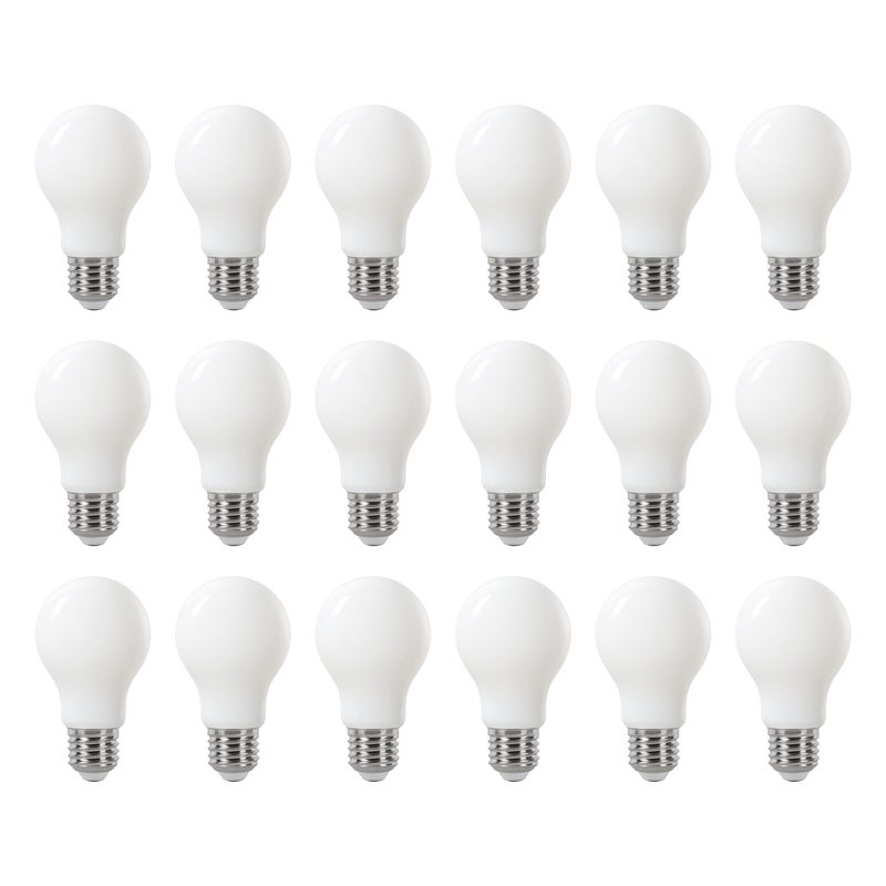 LEXMAN - Opakowanie 18 żarówek LED nieprzezroczystych - E27 - 1521LM - 11,2 W, co odpowiada 100 W - Ø 60 mm - 2700 K - Ciepła biel