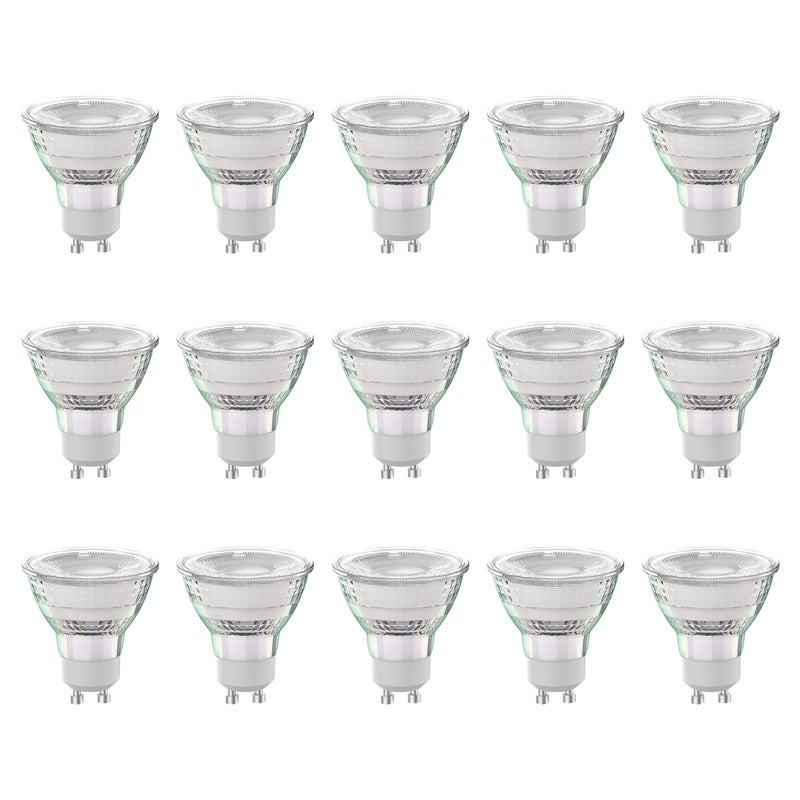 LEXMAN - Zestaw 15 żarówek LED GU10 - 450LM - 3,9 W, co odpowiada 50 W - Ø 50 mm - 2700 K - Ciepła biel