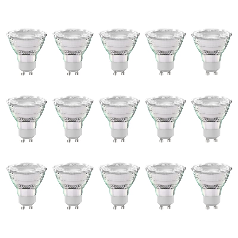 LEXMAN - Zestaw 15 żarówek LED GU10 - 450LM - 3,9 W, co odpowiada 50 W - Ø 50 mm - 4000 K - Naturalna biel