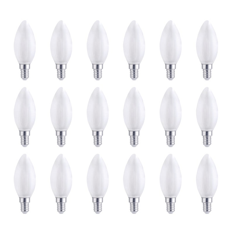 LEXMAN - Opakowanie 18 żarówek LED nieprzezroczystych - E14 - 806LM - 5,9 W, co odpowiada 60 W - Ø 35 mm - 4000 K - Naturalna biel