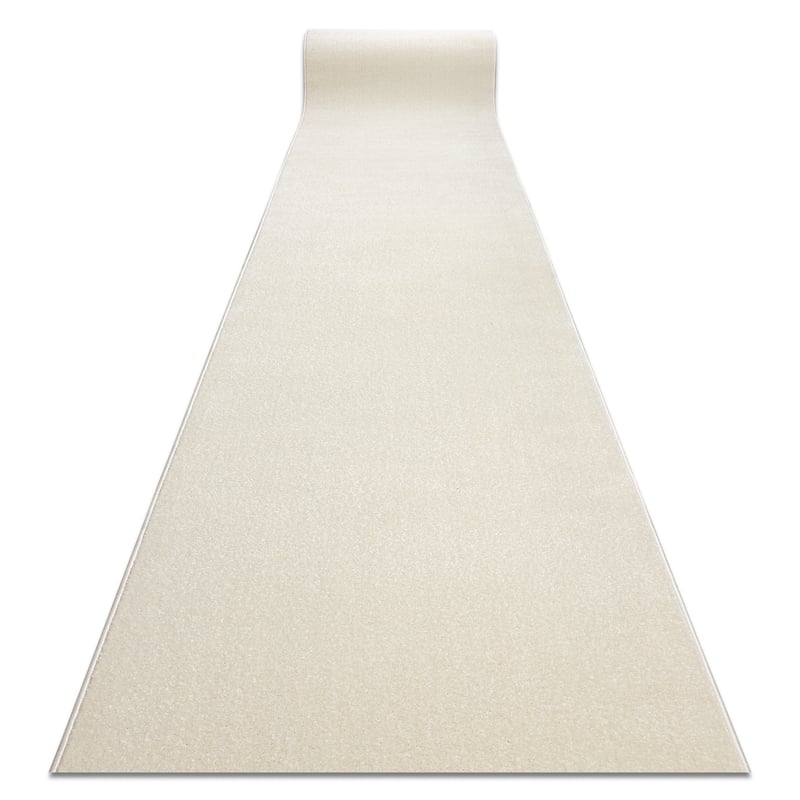 Jednolity chodnik KARMEL Gładki, jednokolorowy biały 120 cm 120x660 cm