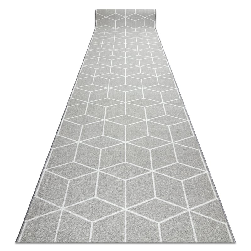 CHODNIK podgumowany CUBE kostka, guma szary 100 cm 100x1300 cm