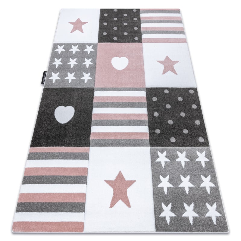 Dywan PETIT TEENY SERCE GWIAZDKI różowy 160x220 cm