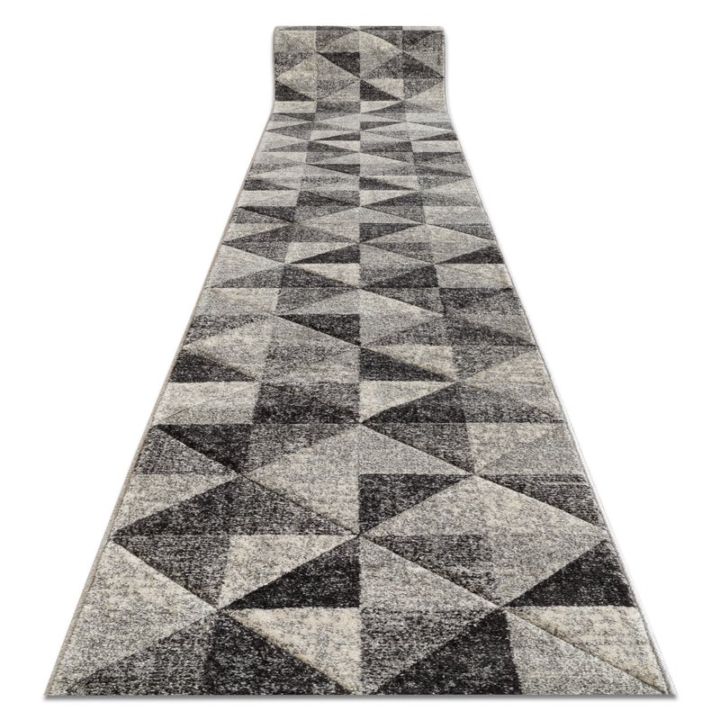 Chodnik FEEL 5672/16811 TRÓJKĄTY szary / antracyt / krem 100 cm 100x100 cm