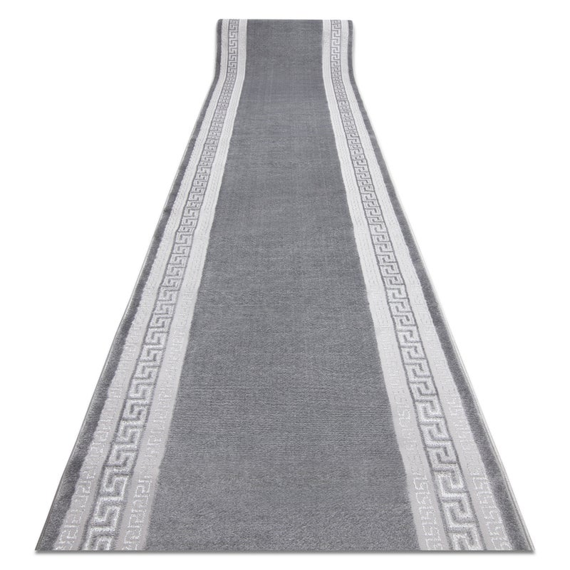 Chodnik Strukturalny MEFE 2813 Ramka, grecki klucz dwa poziomy runa szary 200 cm 200x100 cm