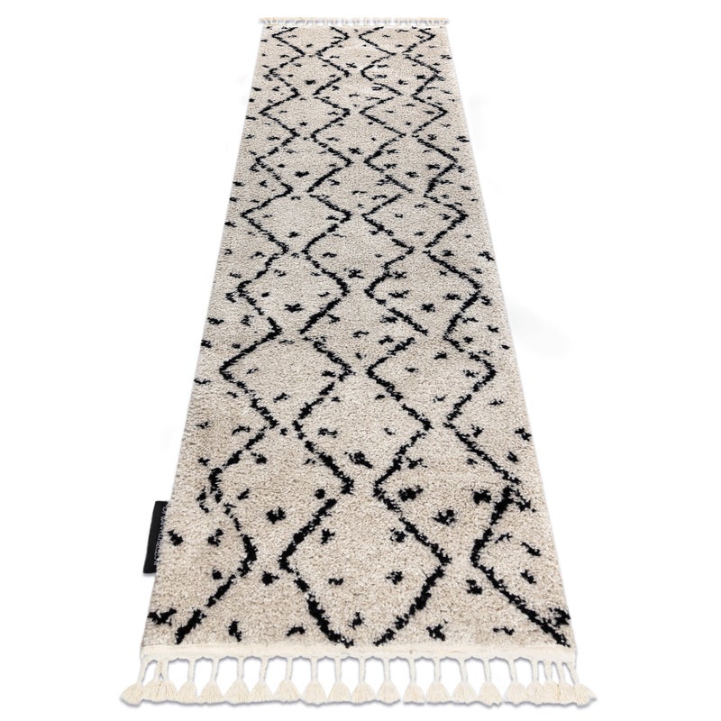 Dywan, Chodnik BERBER TETUAN B751 zygzak krem - do kuchni, przedpokoju, na korytarz 80x300 cm