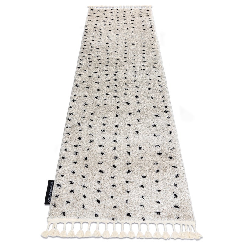 Dywan, Chodnik BERBER SYLA B752 kropki krem - do kuchni, przedpokoju, na korytarz 80x300 cm