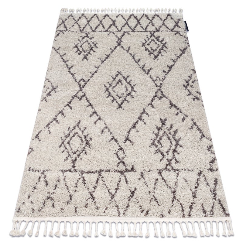 Dywan BERBER FEZ G0535 krem / brąz Frędzle berberyjski marokański shaggy 180x270 cm