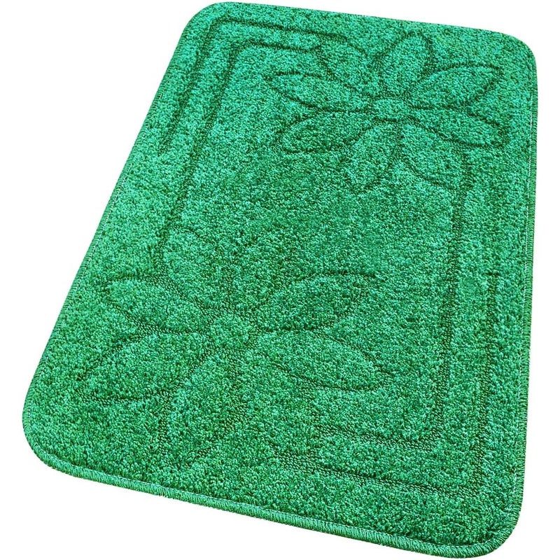 Mata łazienkowa Antypoślizgowy Absorbent 50x110 Cm Stokrotki Jednolity Kolor Zielony
