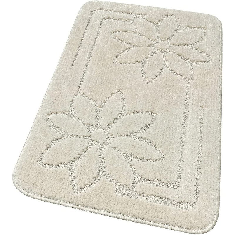 Mata łazienkowa Antypoślizgowy Absorbent 50x110 Cm Stokrotki Jednolity Kolor Beżowy