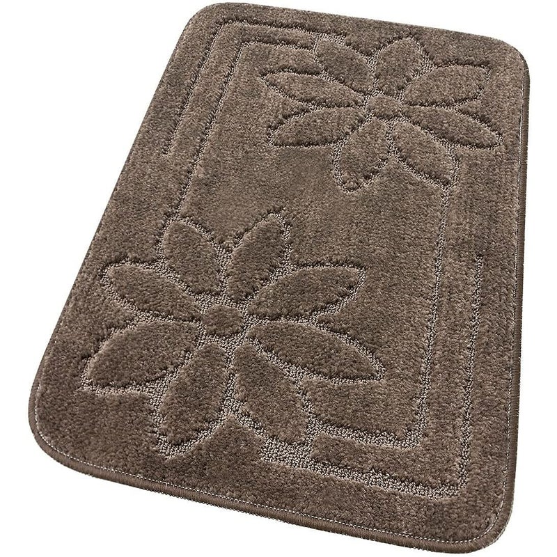 Mata łazienkowa Antypoślizgowy Absorbent 50x110 Cm Stokrotki Jednolity Kolor Brązowy