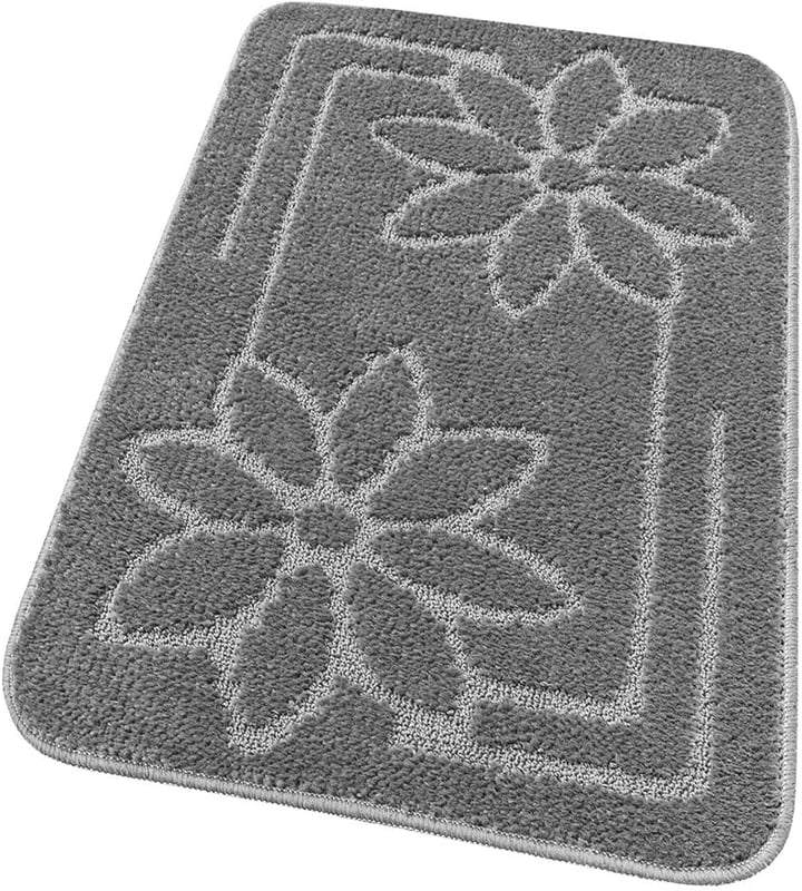 Mata łazienkowa Antypoślizgowy Absorbent 50x110 Cm Stokrotki Jednolity Kolor Szary