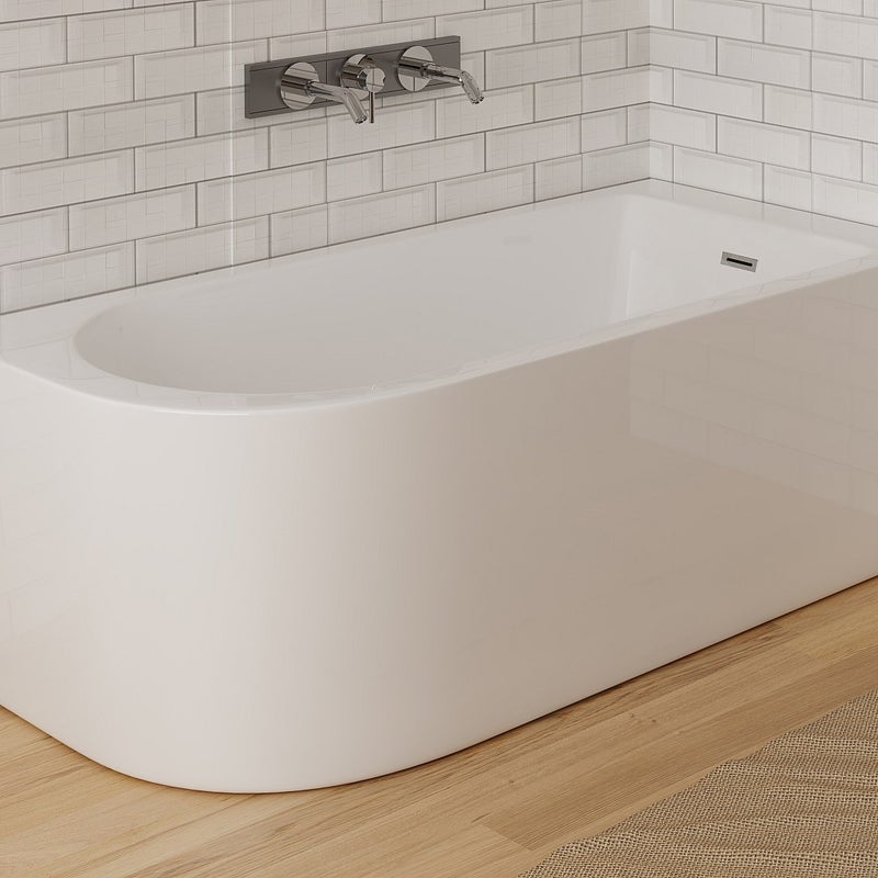 VENTE-UNIQUE Wanna narożna - 201L - 150 x 75 x 58 cm - Biała - Prawy narożnik - ANIKA