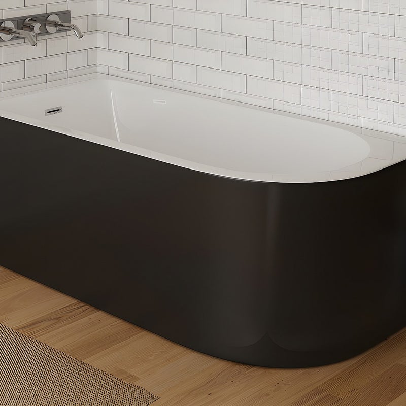 VENTE-UNIQUE Wanna narożna - 240L - 170 x 75 x 58 cm - Czarna - Lewy narożnik - ANIKA