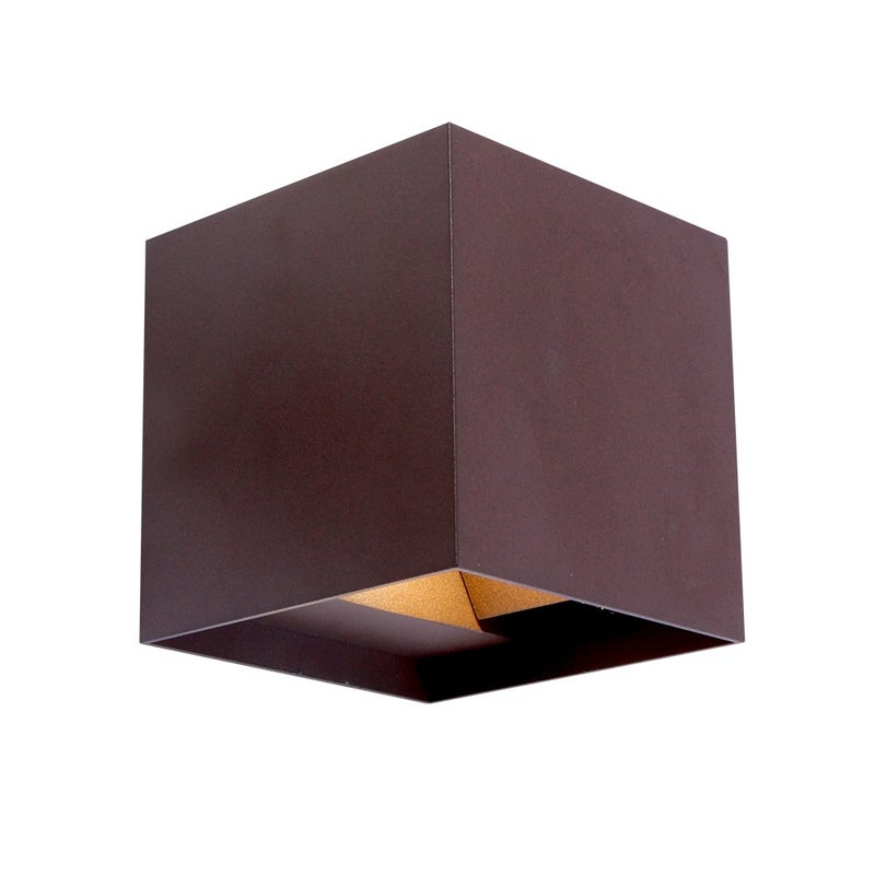 Leva kinkiet zewnętrzny LED 2 światła neutralny kwadratowy brązowy IP54