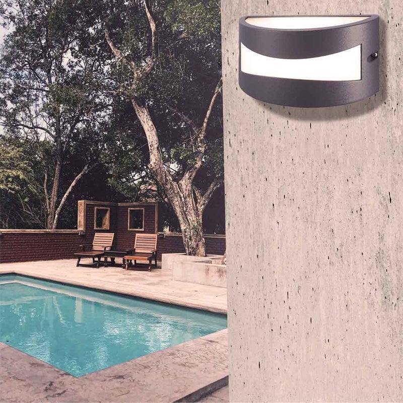 Podstawowy półokrągły kinkiet zewnętrzny antracyt 1xE27 IP54