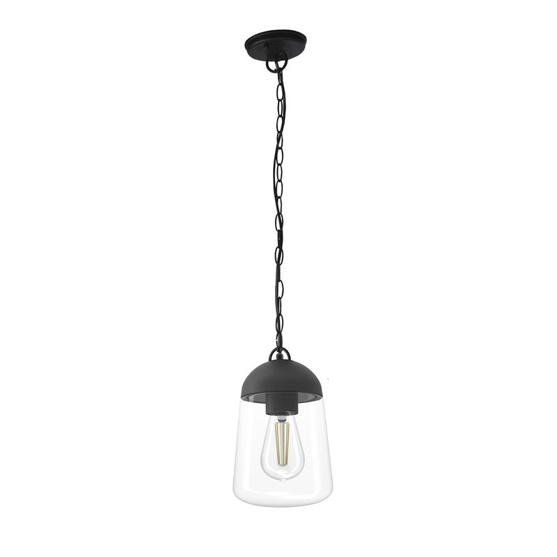 Nowa zewnętrzna lampa wisząca Avenida czarna ze szklanym kloszem IP44