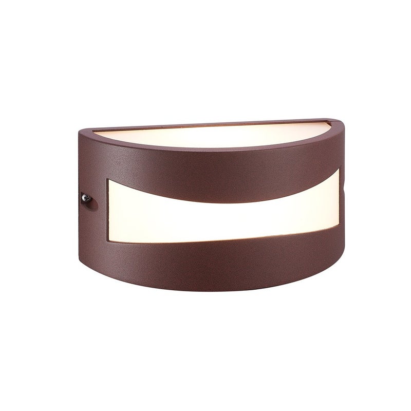 Podstawowy kinkiet zewnętrzny półokrągły brązowy 1xE27 IP54