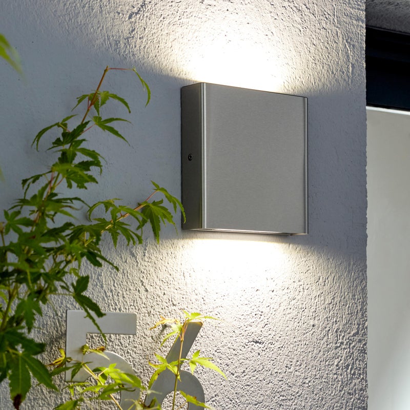 Kinkiet zewnętrzny LED ANYA - 1310 LM - 4000 K - Szary / srebrny - Aluminium - Szkło - INSPIRE