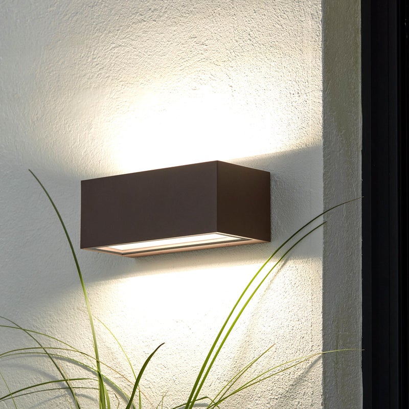 Lampa ścienna zewnętrzna LED BRANDSEN - 2100 LM - 4000 K - Brązowy - Aluminium - Szkło - INSPIRE