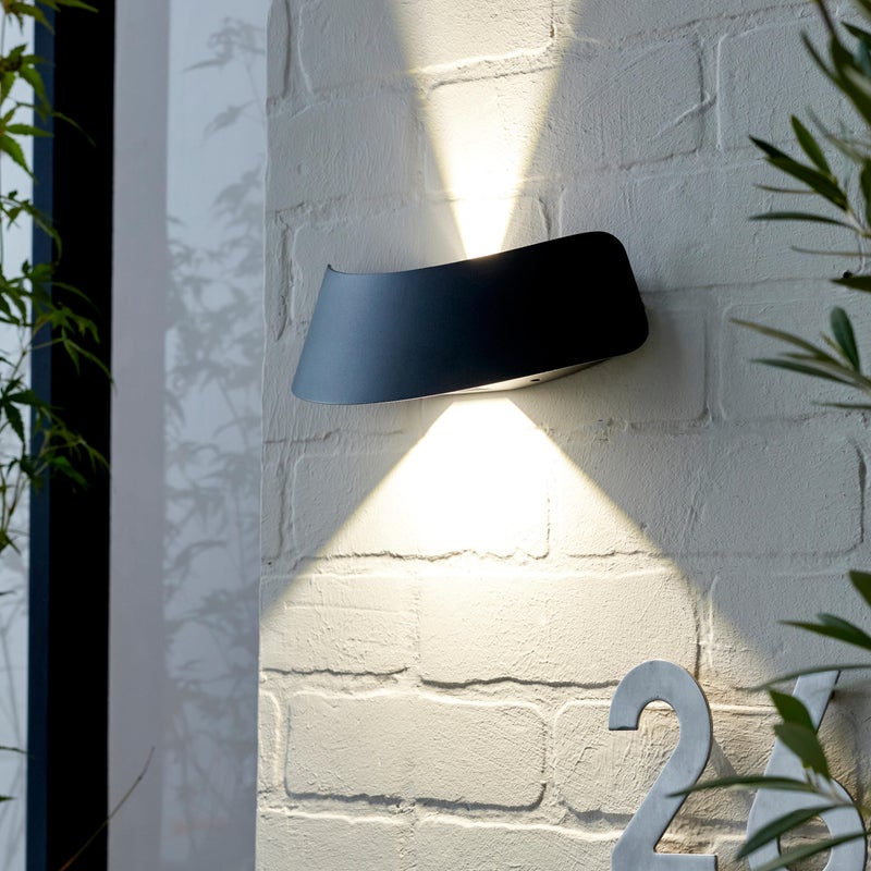 Kinkiet zewnętrzny LED ASTUR - 1250 LM - 4000 K - Szary / srebrny - Aluminium - Szkło - INSPIRE