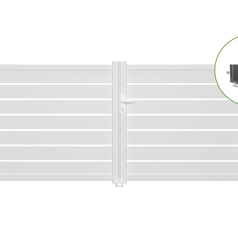 Biała elektryczna brama skrzydłowa VOGEL 300B140 + napęd BUNKER B500