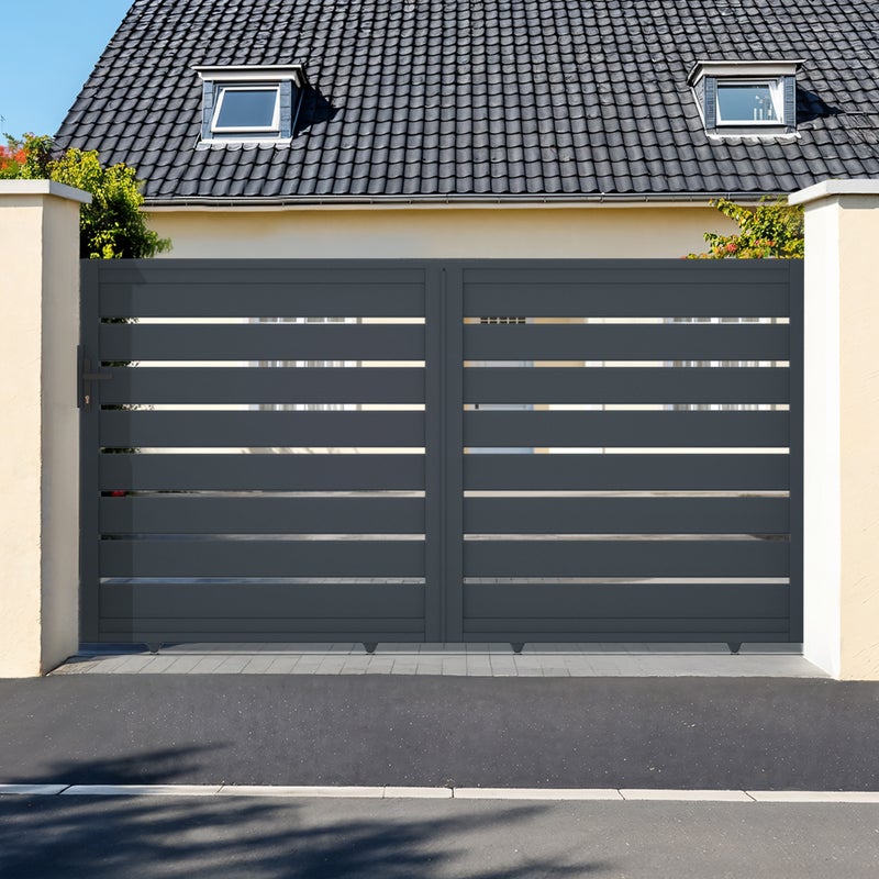 Brama przesuwna 3m VOGEL wys. 180cm szare aluminium