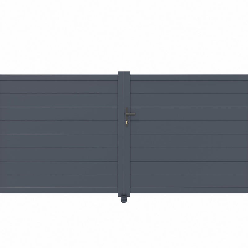 Brama aluminiowa dwuskrzydłowa 3m EIGER 300B140 Szara