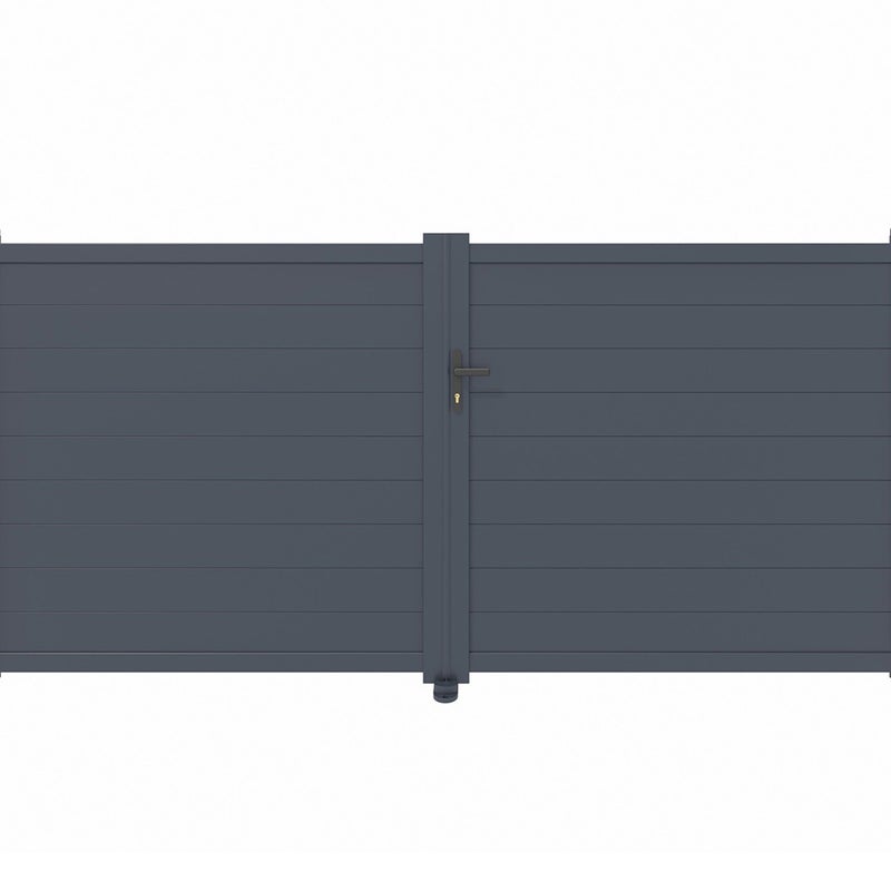 Brama aluminiowa dwuskrzydłowa 3m EIGER 300B160 Szara