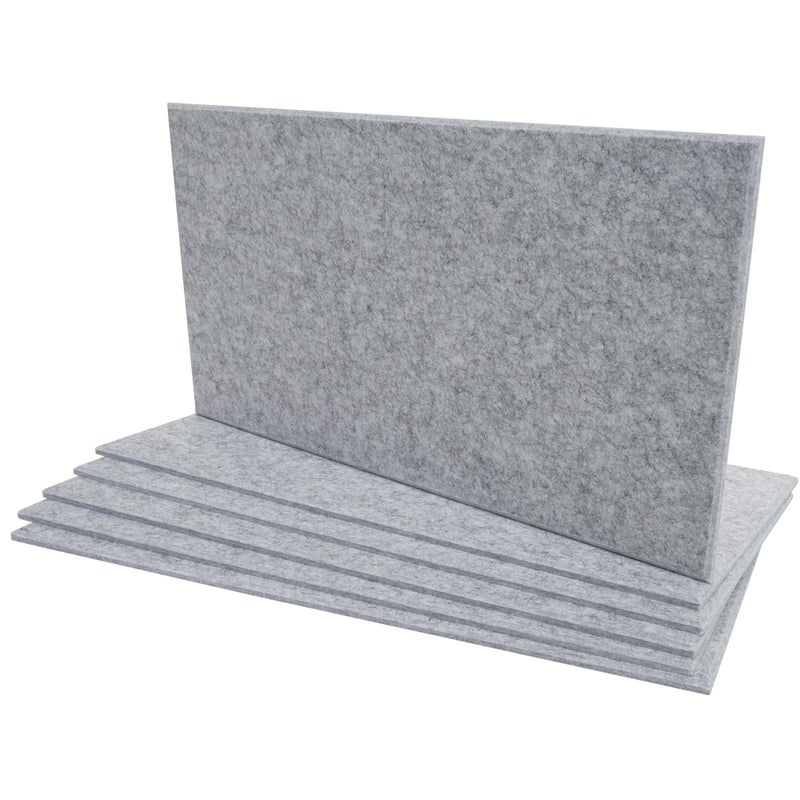 Zestaw 6 akustycznych paneli ściennych HWC-L52, panele ścienne akustyczne, dźwiękochłonne 1 mkw powierzchni 60x30cm ~ jasnoszary
