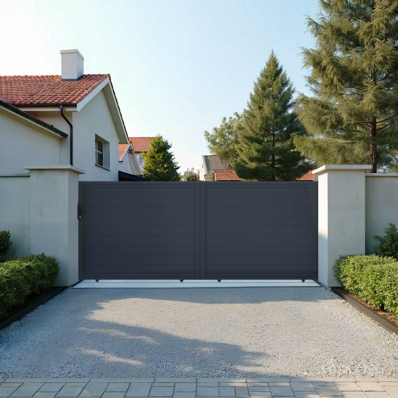 Brama przesuwna 3,5m EIGER H.160cm szare aluminium