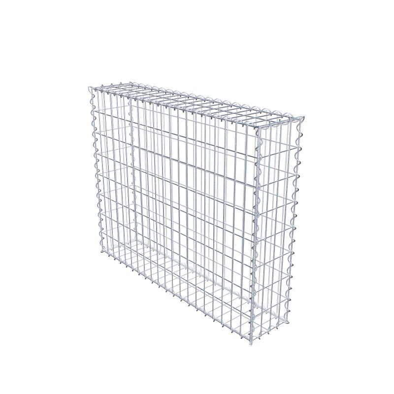 Gabion 100 cm x 80 cm x 20 cm (dł. x wys. x gł.), rozmiar oczek 5 cm x 10 cm, spirala