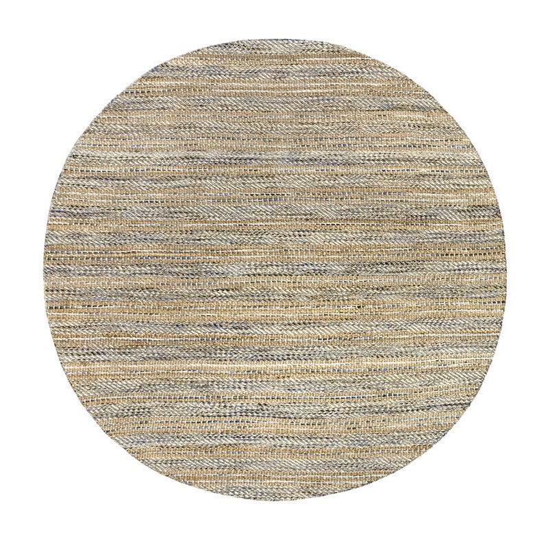 Hamid - Okrągły dywan z juty i wełny 200x200 cm - Dywan do jadalni, salonu