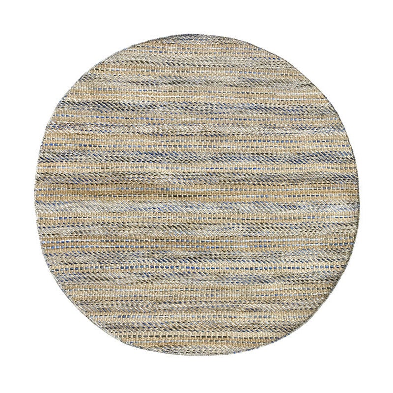 Hamid - Okrągły dywan z juty i wełny 150x150 cm - Dywan do jadalni, salonu