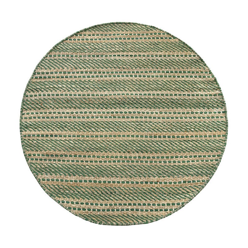 Hamid - Okrągły dywan z juty i wełny 100x100 cm - Dywan do jadalni, salonu
