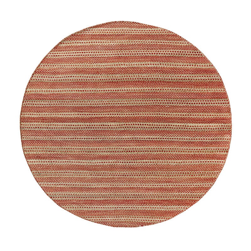 Hamid - Okrągły dywan z juty i wełny 200x200 cm - Dywan do jadalni, salonu